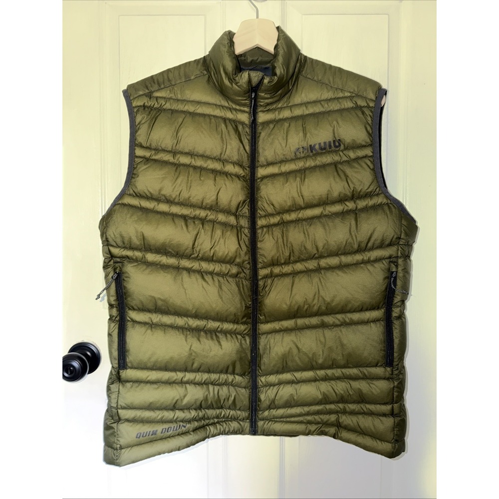 KUIU Men's Green Super Down Ultra Best Vest Size XL Quix Goose Stretch